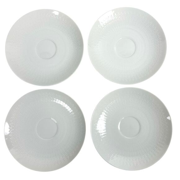 Rosenthal Romance White Studio Linie Bjorn Wiinblad 6" Cup Saucers-Set of 4 - Picture 1 of 5